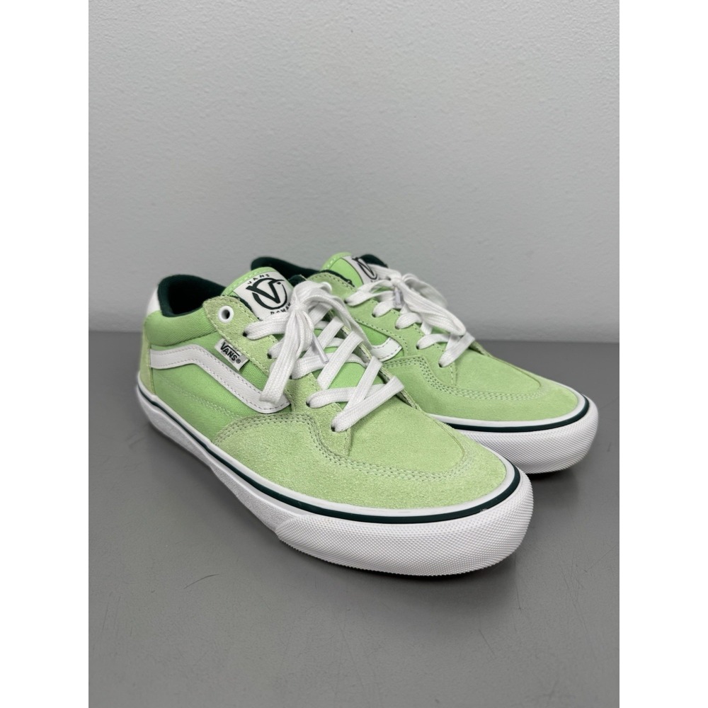 Vans Rowan Skate Shoes Mens 8 Green White Neon Mint Spring Suede Knu Skool Y2K
